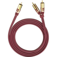Oehlbach RCA Y elosztó kábel, 1x RCA dugó - 2x RCA dugó, 1 m, aranyozott, piros, Oehlbach (20561)