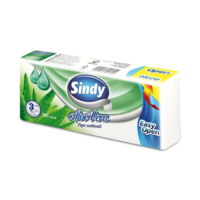 Sindy Sindy papír zsebkendő 3 rétegű, 100db aloe vera (KPC31001167) (KPC31001167)