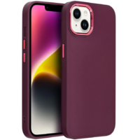 TokShop Apple iPhone 14 Plus, Szilikon tok, közepesen ütésálló, fémhatású kamera keret, Frame Case, lila (131643)