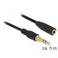DeLock Delock sztereó jack hosszabbító kábel 3,5 mm 3 pin apa > anya 5m fekete (85590) (DE85590)