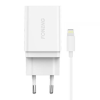 Foneng Foneng K300 hálózati töltő + USB-A - Lightning kábel fehér (K300 iPhone) (K300 iPhone)