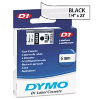 DYMO DYMO "D1" Feliratozógép szalag 6 mm x 7 m fekete-víztiszta (43610) (43610)