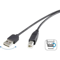 Renkforce USB 2.0 A/B Renkforce csatlakozókábel 1,8 m, megfordítható dugóval (RF-4078644)