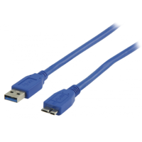 Valueline Valueline / Nedis USB 3.0 - USB micro-B adatkábel 0.5m - Kék (VLCP61500L05)