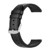 gigapack Pótszíj (univerzális, 22 mm, valódi bőr, szilikon belső) FEKETE [Honor Watch GS 3] (5996591084374)