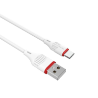 Borofone Borofone BX17 USB Type-C apa - USB Type-A apa Adat és töltő kábel - Fehér (1m) (BX17 USB-C)