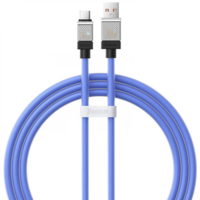 Baseus USB töltő- és adatkábel, USB Type-C, 100 cm, 6000 mA, 100W, törésgátlóval, gyorstöltés, Baseus Coolplay, CAKW000603, kék (RS146352)