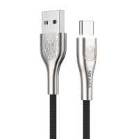 Vipfan Vipfan Fingerprint Touch Z04 USB és USB-C kábel 3A 1.2m fekete (CB-Z4TC) (CB-Z4TC)