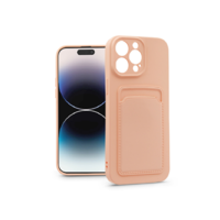 Haffner Apple iPhone 14 Pro szilikon hátlap kártyatartóval - Card Case - pink (PT-6739)