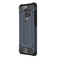 TokShop Samsung Galaxy A01 SM-A015F, Műanyag hátlap védőtok, Defender, fémhatású, sötétkék (87410)