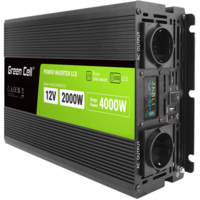Green Cell Green Cell KFZ Spannungswandler Power Inverter 12V > 230V 2000W/4000W USB/2x Steckdose/Display Black (INVGC12P2000LCD)