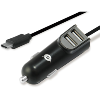 Conceptronic CONCEPTRONIC KFZ-Ladegerät 2Port 15W,2xUSB-A+USB-C Kabel sw (CARDEN05B)