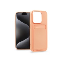 Haffner Apple iPhone 15 Pro szilikon hátlap kártyatartóval - Card Case - pink (PT-6851)