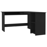 vidaXL fekete forgácslap L-alakú sarok-íróasztal 120 x 140 x 75 cm (800748)