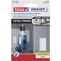 TESA On & Off Tesa öntapadós tépőzár, tépőzáras ragasztószalag 100 mm x 50 mm fehér TESA On & Off 55228-03-00 (55228-03-00)