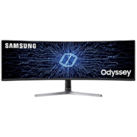 SAMSUNG 124,2cm/49'' (5120x1440) Samsung Odyssey G9 C49RG90SSP Curved QLED 32:9 4ms 120Hz DisplayHDR 1000 HDMI DisplayPort VESA Dual Quad HD DarkGrey/Blue (LC49RG90SSPXEN)