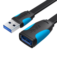 Vention Vention USB 3.0 lapos hosszabító kábel 2m fekete (VAS-A13-B200) (VAS-A13-B200)