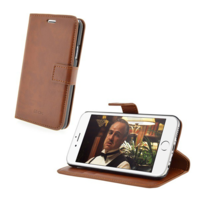 BLAUTEL 4-OK tok álló, bőr hatású (FLIP, oldalra nyíló, bankkártya tartó, asztali tartó funkció) BARNA [Apple iPhone 6S Plus 5.5] (FWI6PM)