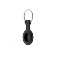 Haffner Szilikon védőtok és rögzítő kulcstartó Apple AirTag nyomkövetőhöz - fekete (ECO csomagolás) (FN0197)