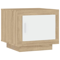 vidaXL fehér-sonoma színű szerelt fa dohányzóasztal 51 x 50 x 45 cm (811804)