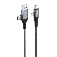 DUDAO Dudao 4az1-ben USB-A - 2xUSB-C - Lightning töltőkábel 1m fekete (L20PRO) (L20PRO)