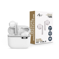 ART ART TWS Bluetooth sztereó headset v5.1 + töltőtok - ART AP-TW-B4W True Wireless Earphones with Charging Case - fehér (PT-6475)