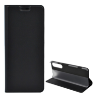 gigapack Tok álló, bőr hatású (FLIP, oldalra nyíló, asztali tartó funkció) FEKETE [Sony Xperia 1 II (XQ-AT5)] (5996591009247)