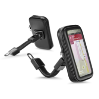 Haffner Univerzális kerékpárra/motorkerékpárra szerelhető, por- és cseppálló telefontartó 5.5-6.3'' méretű készülékekhez - fekete (PT-5757)