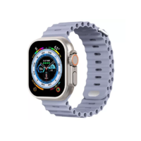 Phoner Phoner River Apple Watch S4/S5/S6/S7/S8/S9/SE/Ultra Lyukacsos Szilikon Szíj 42/44/45/49mm - Levendulaszürke (72479)