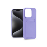 Haffner Apple iPhone 15 Pro szilikon hátlap kártyatartóval - Card Case - lila (PT-6848)