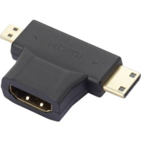 SpeaKa Professional SpeaKa Professional HDMI Y adapter [1x HDMI dugó, C mini, HDMI dugó, D mikro - 1x HDMI alj] Fekete Aranyozatt érintkező (SP-7870584)