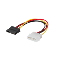 Savio Savio AK-10 Molex 4 Pin apa - SATA 15 Pin anya Tápegység kábel 0.18m - Fekete/Sárga/Piros (AK-10)