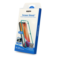 ESR Apple iPhone 13 Pro Max / 14 Plus, Kijelzővédő fólia, ütésálló fólia (az íves részre is!), Tempered Glass (edzett üveg), segéd kerettel, Full Cover, ESR Screen Shield, Clear, 1 db / csomag (RS142431)