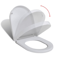 vidaXL fehér szögletes gyorskioldó WC-ülőke lassan csukódó fedéllel (141765)