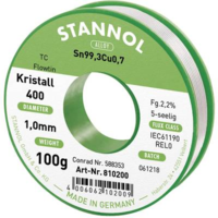 Stannol Stannol Flowtin TC Forrasztóón, ólommentes Tekercs Sn99.3Cu0.7 100 g 1 mm (810036)