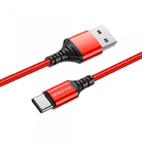 Borofone Borofone BX54 Type-C - USB-A textil bevonatú kábel 1m piros-fekete (1375735) (Borofone1375735)