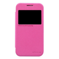 Nillkin NILLKIN SPARKLE műanyag telefonvédő (mikroszálas bőr FLIP, oldalra nyíló, hívószámkijelzés, S-View Cover) RÓZSASZÍN [Samsung Galaxy Core Prime LTE (SM-G361)] (5996457529230)