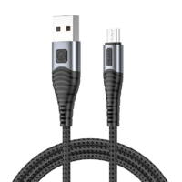 Vipfan Vipfan X10 USB-Micro USB kábel 3A 1,2m fonott fekete (CB-X10MK) (CB-X10MK)