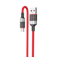 KAKU Kakusiga KSC-696 USB-A apa - USB-C apa Adat és töltő kábel 1,2m - Piros (KSC696RD)