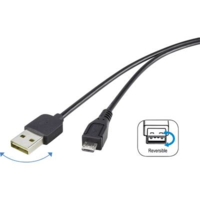 Renkforce USB 2.0 A/Micro-B csatlakozókábel 1,8 m, megfordítható dugóval (RF-4096110)