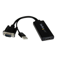 StarTech StarTech.com VGA to HDMI Adapter with USB Audio & Power - Portable VGA to HDMI Converter - 1080p - video interface converter - HDMI / VGA / audio / USB - 26 cm (VGA2HDU)