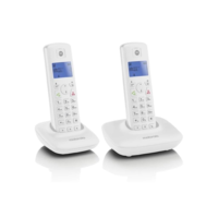Motorola Motorola T402 DUO Hordozható vezetékes Dect telefon fehér (129491) (m129491)