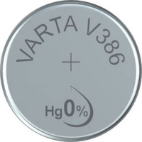 Varta 386 gombelem, ezüstoxid, 1,55V, 115 mAh, Varta SR43W, SR43, SR1143, V386, D386, 260, H, 280-41, SB-B8, RW44, BS06 (386101111)