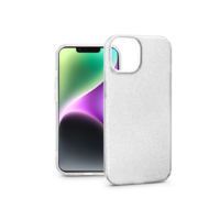 Haffner Apple iPhone 14 szilikon hátlap - Glitter - ezüst (TF-0217)