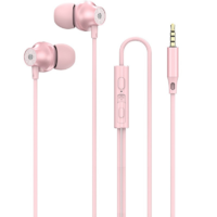 Wooze Vezetékes sztereó fülhallgató, 3.5 mm, mikrofon, funkció gomb, hangerő szabályzó, Wooze Stylish, rózsaszín (138868)