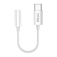 Vipfan Vipfan L08 USB-C és mini jack 3.5mm AUX kábel 10cm fehér (L08) (L08)