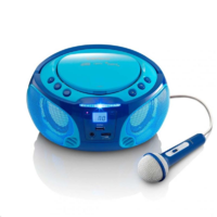 Lenco Lenco SCD-650BU hordozható rádiós CD/MP3/USB lejátszó party fénnyel és mikrofonnal kék (SCD-650BU)