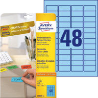 Avery Zweckform Avery Zweckform 45,7 x 21,2 mm Etikett tintasugaras és lézer nyomtatóhoz kék (960 címke / csomag) (L6039-20)