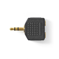 Nedis Nedis sztereó audio adapter, 3.5 mm Dugasz, 3.5 mm-es Aljzat x2, aranyozott, ABS, fekete, 10 db (CAGP22945BKG) (CAGP22945BKG)