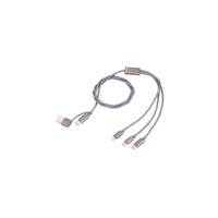 Troika Troika CBL30/GY USB Type-A / Type-C apa - USB Type-C / MicroUSB / Lightning apa Adat és töltő kábel - Fehér/Fekete (1.1m)- (CBL30/GY)